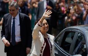 Claudia Sheinbaum, Mexico's President-elect, Arrives At TRIFE