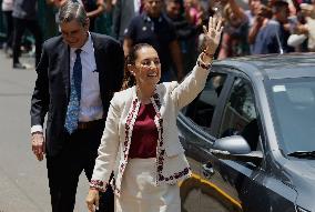 Claudia Sheinbaum, Mexico's President-elect, Arrives At TRIFE