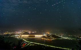 The Perseid Meteor Shower Above The Three Gorges Dam