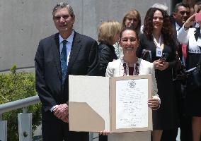 Sheinbaum Receives Certificate Confirming Election Win - Mexico City