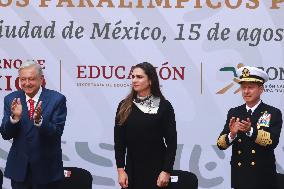 Flag-Bearing Ceremony For The Mexican Paralympic Athletes To Paralympic Games Paris 2024