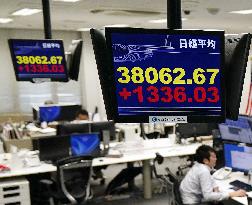 Nikkei index soars