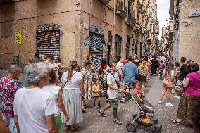 The Decorated Streets Of The Gracia Festival In Barcelona.