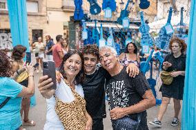 The Decorated Streets Of The Gracia Festival In Barcelona.