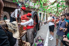 The Decorated Streets Of The Gracia Festival In Barcelona.