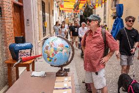 The Decorated Streets Of The Gracia Festival In Barcelona.