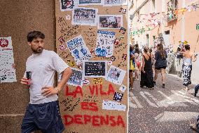 The Decorated Streets Of The Gracia Festival In Barcelona.