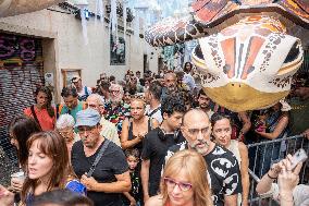 The Decorated Streets Of The Gracia Festival In Barcelona.