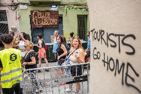 The Decorated Streets Of The Gracia Festival In Barcelona.