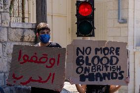 Israeli Activists Protest British Consulate - Jerusalem