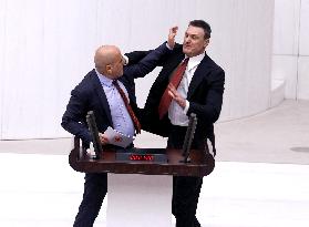 Turkish MPs Brawl During Debate On Jailed Opposition Lawmaker - Ankara