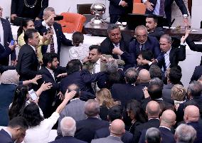 Turkish MPs Brawl During Debate On Jailed Opposition Lawmaker - Ankara