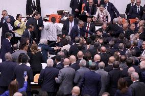 Turkish MPs Brawl During Debate On Jailed Opposition Lawmaker - Ankara