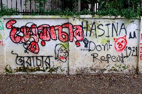 Graffiti With Protest Messages - Dhaka