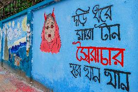 Graffiti With Protest Messages - Dhaka