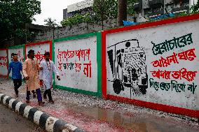 Graffiti With Protest Messages - Dhaka