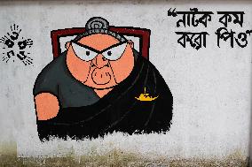 Graffiti With Protest Messages - Dhaka