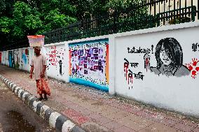 Graffiti With Protest Messages - Dhaka