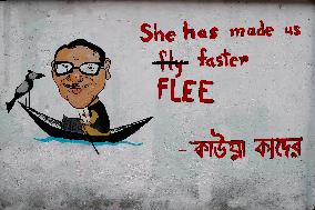 Graffiti With Protest Messages - Dhaka