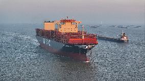 MSC SIMONA Container Ship Trial Voyage on The Yangtze River