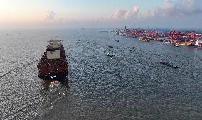 MSC SIMONA Container Ship Trial Voyage on The Yangtze River