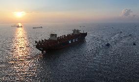 MSC SIMONA Container Ship Trial Voyage on The Yangtze River