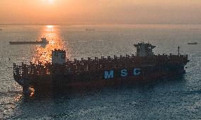 MSC SIMONA Container Ship Trial Voyage on The Yangtze River