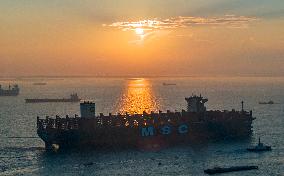 MSC SIMONA Container Ship Trial Voyage on The Yangtze River