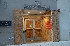 Businesses Boarded Up Ahead Of DNC In Chicago Illinois