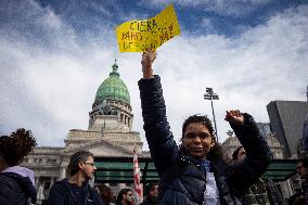 Teachers Protest In Buenos Aires, Argentina