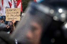 Teachers Protest In Buenos Aires, Argentina