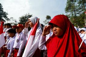 Indonesia Commemorates Independence Day At Mount Hawu Bandung