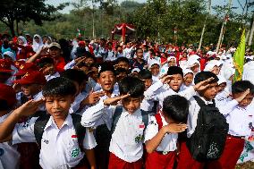 Indonesia Commemorates Independence Day At Mount Hawu Bandung