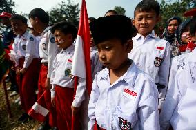 Indonesia Commemorates Independence Day At Mount Hawu Bandung