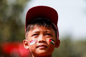 Indonesia Commemorates Independence Day At Mount Hawu Bandung