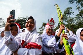 Indonesia Commemorates Independence Day At Mount Hawu Bandung