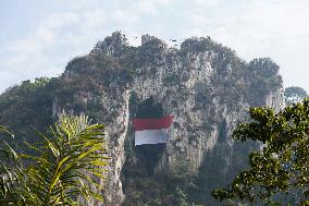 Indonesia Commemorates Independence Day At Mount Hawu Bandung