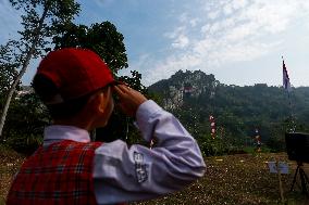 Indonesia Commemorates Independence Day At Mount Hawu Bandung