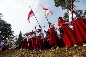 Indonesia Commemorates Independence Day At Mount Hawu Bandung