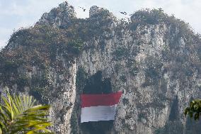 Indonesia Commemorates Independence Day At Mount Hawu Bandung