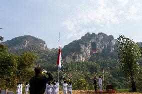 Indonesia Commemorates Independence Day At Mount Hawu Bandung