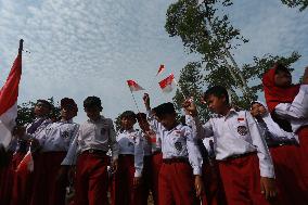 Indonesia Commemorates Independence Day At Mount Hawu Bandung