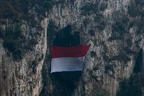 Indonesia Commemorates Independence Day At Mount Hawu Bandung