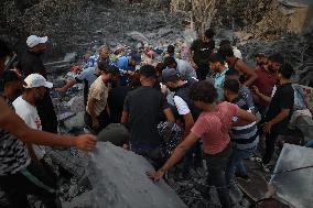 Israeli Bombardment In The Al-Zawaida Area - Gaza Strip