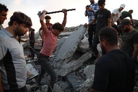 Israeli Bombardment In The Al-Zawaida Area - Gaza Strip