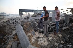 Israeli Bombardment In The Al-Zawaida Area - Gaza Strip