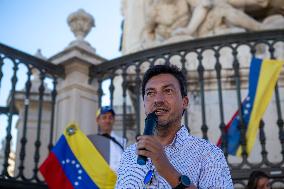 Venezuelan Community Protest At Commerce Square  In Lisbon, Portugal