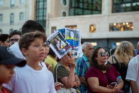 Venezuelan Community Protest At Praça Restauradores In Lisbon, Portugal.