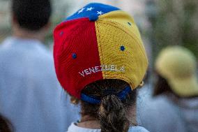 Venezuelan Community Protest At Praça Restauradores In Lisbon, Portugal.