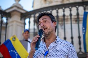 Venezuelan Community Protest At Commerce Square  In Lisbon, Portugal